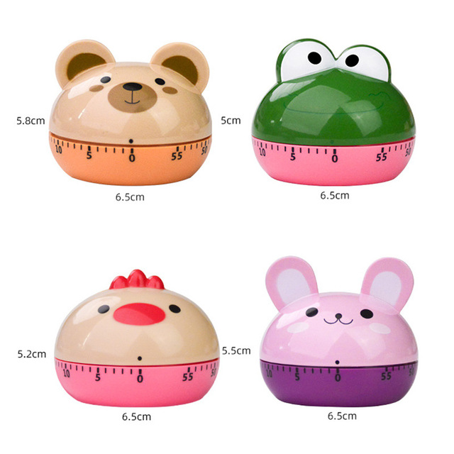 Cute Cartoon Kitchen Timer for Home Decor Rotating Countdown Mechanical Timer 60 Minutes