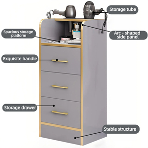 Tủ đựng đồ đa năng cho <span class=keywords><strong>salon</strong></span> tóc, xe đẩy chuyên dụng, loại để sàn, giá để đồ dùng cắt tóc, uốn, nhuộm, dụng cụ cho tiệm cắt tóc - Product Image 4