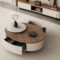 Meuble TV moderne de qualité E1, écologique, finition laquée piano, placage noyer, pieds en acier carbone haute résistance pour salon et hôtel