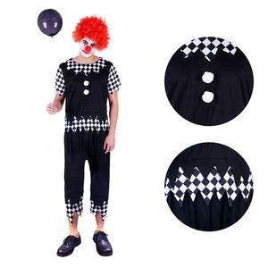 Costume de Clown Noir et Blanc à Franges et Boutons Surdimensionnés Harlequin Attire pour les Distributeurs <span class=keywords><strong>d</strong></span>'Événements - Product Image 3