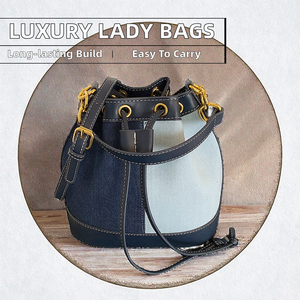 Wholesale New Fashion Luxury <b>Handbags</b> for Women Portable Open Closure Cotton Lining PU Leather Bucket Bags - Product Image 2