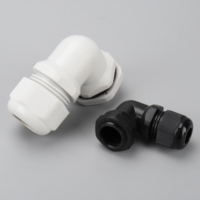 Presse-étoupe en nylon plastique étanche OUORO IP68 ROHS à 90 degrés PG7W (3-6,5 mm)
