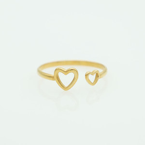 Heart Shaped <b>Open</b> <b>Ring</b> Gold Hollow Design Unisex Fashion Jewelry Gift - Product Image 4