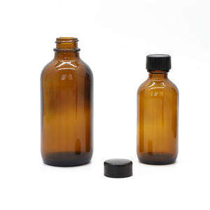 Bouteille d'huile essentielle de Boston de grande taille en verre ambré chimique de 15ml avec bouchon à vis noir - Product Image 4