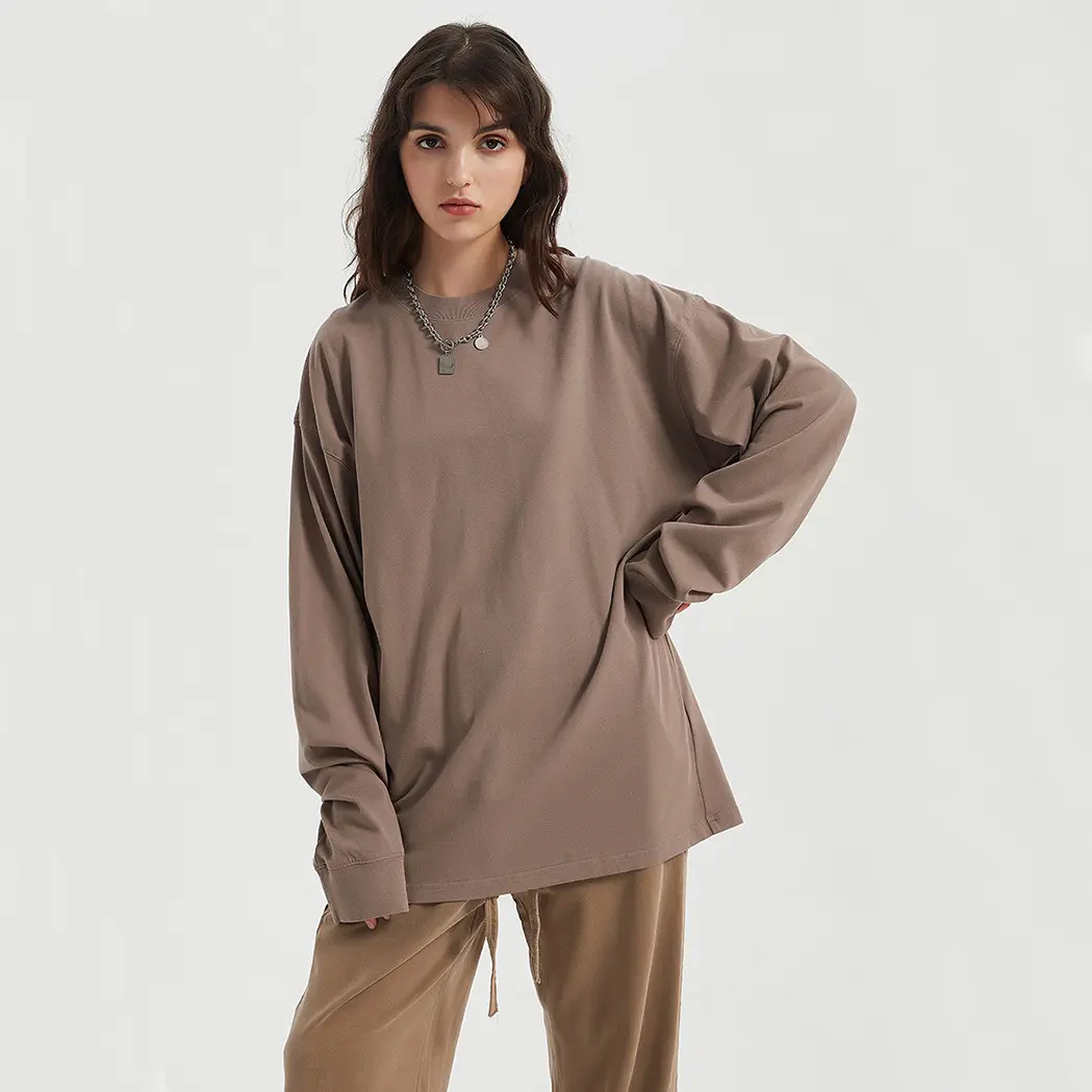 Custom Oversized Long Sleeve Women T Shirts High Quality Cotton Comfortable T Shirt For Woman