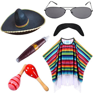 Capa <span class=keywords><strong>Mexicana</strong></span> <span class=keywords><strong>para</strong></span> Halloween, Disfraz <span class=keywords><strong>para</strong></span> Cosplay, Fiesta de Baile, Disfraz <span class=keywords><strong>para</strong></span> Adultos y Niños, Divertida Capa con Cinta y Trajes <span class=keywords><strong>para</strong></span> Carnaval - Product Image 2