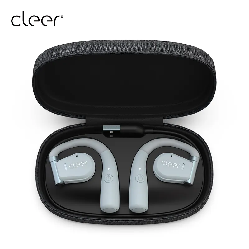 Cleer Arc 3D Sound Open Ear Hook True Wireless Earbuds Bluetooth 5 Headphones Open Back Charging Case Hands-Free Headset