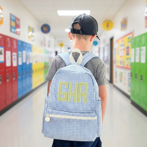 Mochila informal de guinga personalizada de lujo, bolsa de maquillaje a juego, mochila de nailon con monograma para niños, mochila escolar, mochila para exteriores - Product Image 1