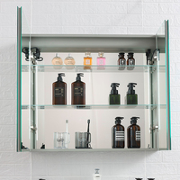 Armoire de style moderne étanche avec miroir éclairé en aluminium pour salle de bain et antibuée