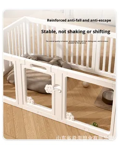 Clôture de jeu <span class=keywords><strong>pour</strong></span> animaux de compagnie portable en plastique moderne, à la vente, sûre et inoffensive, motif rectangulaire, fermeture à bouton-pression <span class=keywords><strong>pour</strong></span> chiens, intérieur et extérieur - Product Image 4