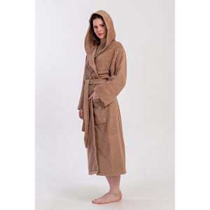 Albornoz con capucha de felpa blanca para mujer, manga larga, suave, para spa, largo completo, con cinturón y bolsillos - Product Image 3