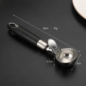 Multifunctional Cookie Cupcake Scoop Melon Fruit Ball Spoon Hot Selling Stainless Steel Ice Cream Scoop With Easy Squeeze Handle