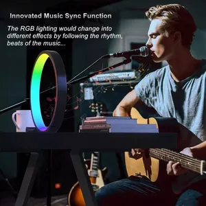 スマートLEDナイトライトRGBデスクトップ雰囲気デスクランプBTAPPコントロールゲームルームの寝室のベッドサイドの装飾に適しています