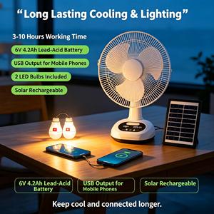 Popular Household Solar Rechargeable <b>Fan</b> With Led Gift Box <b>Fan</b> Outdoor Solar Air Cooler <b>Fan</b> - Product Image 1