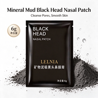 KNIYEA Masque nasal peel-off 6g en sachet, éliminateur de points noirs, patch nasal en boue minérale, nettoyage en profondeur doux des pores, hydratant pour peaux noires