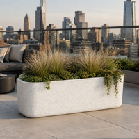 Jardinières de balcon GRC personnalisées, grandes jardinières en béton GFRC pour hôtels, restaurants, projets de paysagisme commercial