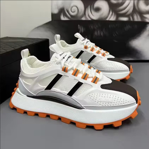 Scarpe sportive Casual traspiranti in Mesh Sole pesanti bianche alla moda - Product Image 4