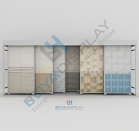 Présentoir coulissant en métal pour carreaux de marbre, céramique et quartz, style push-pull pratique pour salle d'exposition