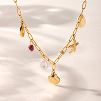 Collier à breloques DIY Série Océan avec pendentifs étoile de mer, coquillage et perle pour femme