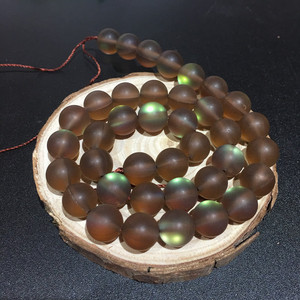 Matte Aurora Crystal Glass <strong>Beads</strong>, Flash Glitter, Shining Mermaid, <strong>Round</strong> Loose Aura <strong>Bead</strong>, Frosted Moonstone, 6mm, 8mm, 10mm - Product Image 5