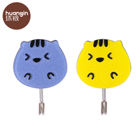 Crochets muraux pour porte de chat en plastique personnalisés avec adhésif Crochet animal multifonction moderne Design jaune Crochets pour vêtements pour enfants