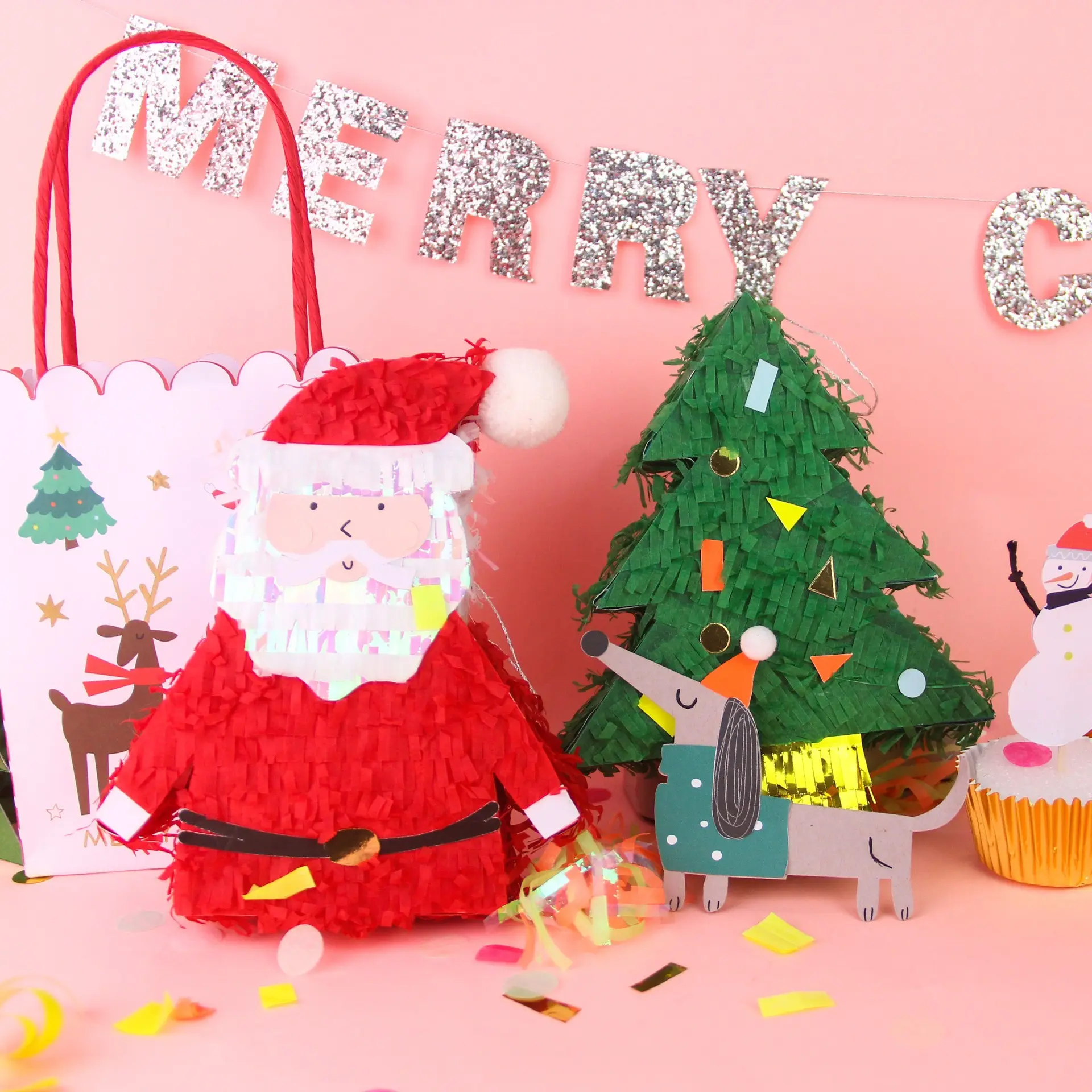 Atacado Mini personalizado Pinata Sparkler Eco Friendly Natal Decoração Pinata Para Crianças
