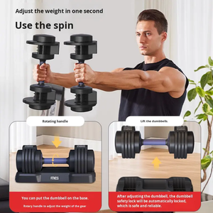 CZFIT 2026 Hot Selling Wholesale <b>Free</b> <b>Weights</b> Body Building Custom Logo 25LB Adjustable Steel Durable Dumbbell Sets - Product Image 4