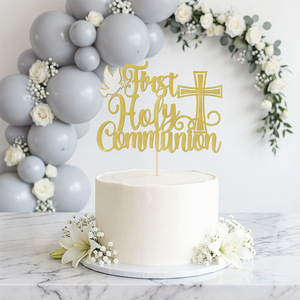 Décoration de gâteau <span class=keywords><strong>pour</strong></span> la Première <span class=keywords><strong>Communion</strong></span>, avec motifs religieux Pigeon de la Paix et Croix, idéale <span class=keywords><strong>pour</strong></span> les thèmes de Baptême et de Baby Shower - Product Image 6