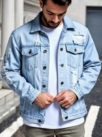 Veste en jean en coton pour homme de haute qualité, personnalisable OEM, style streetwear pour l'hiver