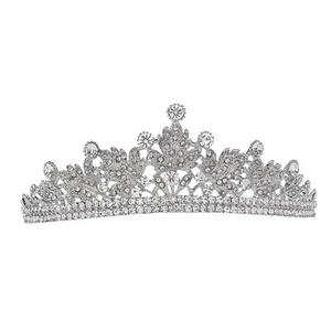 Vente en gros de couronnes de <span class=keywords><strong>mariage</strong></span> en strass et prix bon marché diadèmes de couronne en métal cristal en vrac accessoires de mariée - Product Image 1