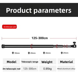 Barra Telescópica de Aleación de Aluminio de 3m para Fotografía, Soporte de Fondo, Suspensión para Luz de Relleno en Transmisiones en Vivo, Envío en 24 Horas - Product Image 3