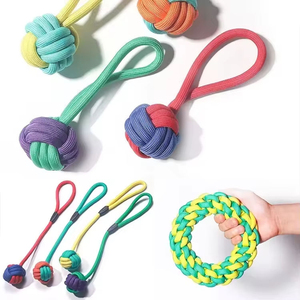 Balle pour animaux de compagnie directement de l'usine - Jouet à mâcher tissé en gros avec couleurs assorties pour la santé dentaire - Product Image 1