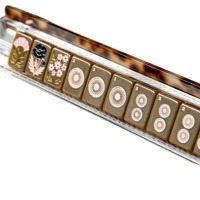 Ensemble de Mahjong Américain de Luxe Rose Bonbon, 160 Tuiles en Acrylique Gravées Grue et Dragon, pour Mariage, Prêt à Expédier, OEM