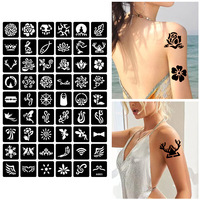 Pochoir de tatouage semi-permanent petit format, motif Haina dessiné à la main, style indien, autocollant pour la création d'art corporel