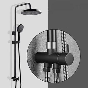 Contemporary Matte Black Brass đơn xử lý khách sạn sử dụng vòi hoa sen vòi 2-cách riêng biệt mềm mưa vòi hoa sen Đặt vòi hoa sen - Product Image 4