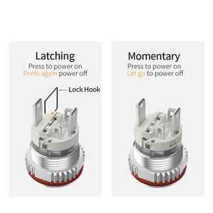 LANBOO LB16MM 15A LED 고전류 스테인리스 스틸 소재의 짧은 금속 누름 버튼 스위치 - Product Image 5