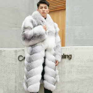 Wholesale 100% Natural Real Luxury <strong>Men</strong> Fox <strong>Fur</strong> Leather <strong>Jacket</strong> With <strong>Fur</strong> - Product Image 3