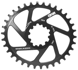 Plateau de chaîne ovale UFOR Precision E1-04 VTT en aluminium 7075 Narrow-Wide 28-38T 12 vitesses, stable et longue durée de vie - Product Image 1
