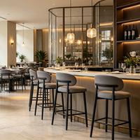 Tabourets de bar de luxe légers, tabourets de bar d'îlot avec dossier, chaises modernes et simples pour la maison, chaises hautes pour caisses enregistreuses et comptoirs.