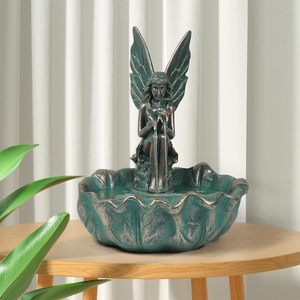 Fontana Solare da Giardino a Forma di Angelo Fata, 14 Pollici, Autoportante, Flusso d'Acqua Regolabile, Costruzione in Resina Resistente - Product Image 5