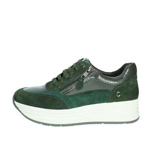 Sneakers Chunky Verdi in Pelle Scamosciata con Plateau, Scarpe Casual da Donna - Product Image 1