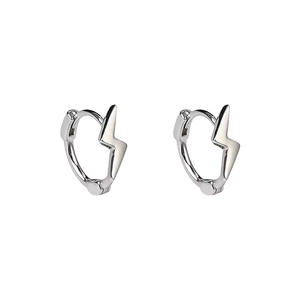 Pendientes de Aro de Plata de Ley 925 con Diseño de Rayo, Chapados en Oro, Joyería Femenina para Bodas y Regalos - Product Image 1
