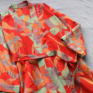 HUOYOUNG personalizado <span class=keywords><strong>mujer</strong></span> Kimono Collar lujoso Hotel impreso 100% algodón Seersucker gasa Albornoz familia <span class=keywords><strong>ducha</strong></span> <span class=keywords><strong>bata</strong></span> <span class=keywords><strong>Mujer</strong></span> - Product Image 2
