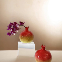 Vase hydroponique en céramique haut de gamme citron grenade vert radis petit ornement de table pour salon bureau bureau Art déco
