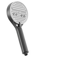 Pommeau de douche à main haute pression gris à grand panneau, 12 cm, antidérapant, design moderne, en plastique ABS, installation facile, pour salle de bain