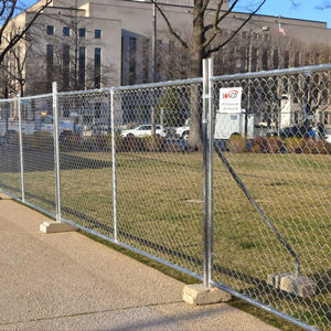 Panel de valla temporal de eslabones de cadena de hierro galvanizado de seguridad portátil para sitio de construcción de 6X12FT en América para eventos - Product Image 5
