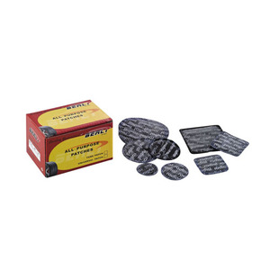 Bell right Universal Square/Round Tire <span class=keywords><strong>Repair</strong></span> Patches, schwarzer Vulkan isier gummi, Blue Poly Backing - Product Image 1