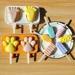 Moule en silicone ovale durable de qualité alimentaire sans BPA à 4 cavités pour sucettes glacées et glaces DIY - Product Image 2