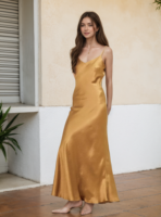 Femme Party Wear Dress Wholesale Solid Elegant Satin Evening Dress Classy Elegant Sexy Spaghetti Straps Backless Luxury Dress