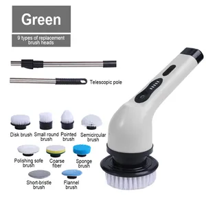 Electric Spin Scrubber ordless Cleaning Brush with 9 Replaceable Brush Heads ub and Floor Tile 360 Power Scrubber 2 Speeds